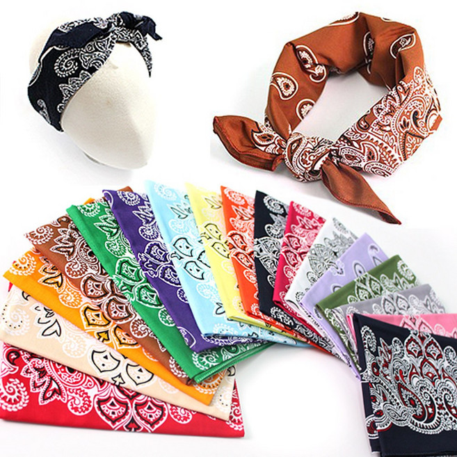 렌느 국내산 페이즐리반다나 22컬러 빅사이즈 반다나스카프 등산손수건 캠핑손수건 헤어두건
