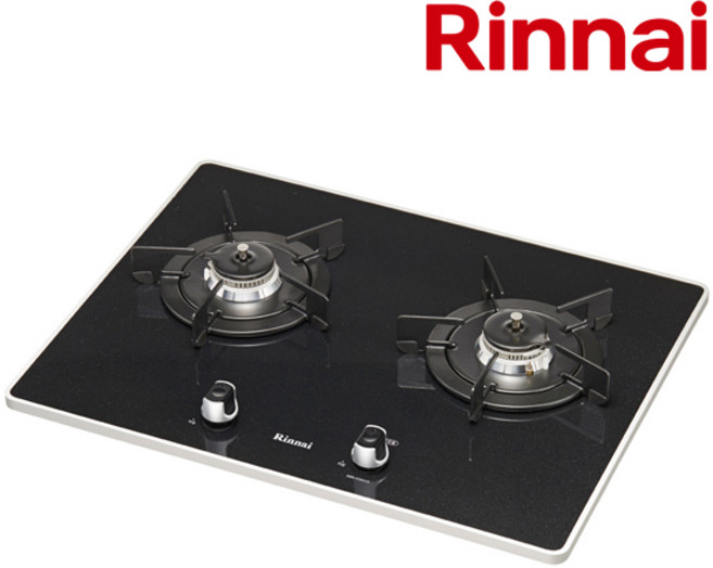 린나이 2구 블랙펄 가스 쿡탑 레인지 타공사이즈:560x430 RBR-P2501D, 빌트인, LPG, 건전지식