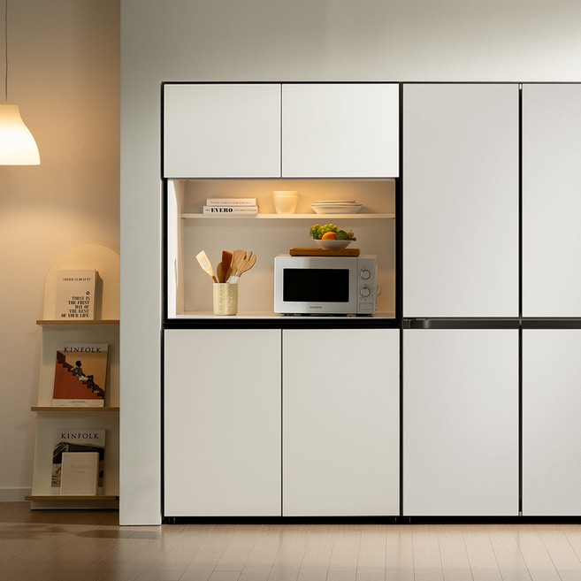 비크 홈카페장 1100 기본형 1853 주방 수납장 냉장고장 틈새장 빌트인 팬트리장, 홈카페장 1100 기본형 1860 오브제, 레일선반 추가, 상부 무도어로 변경