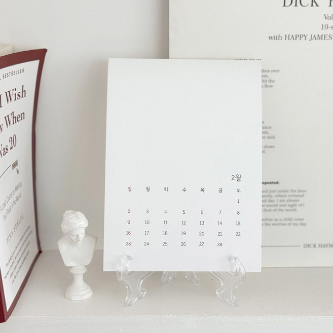 2026년 달력 만들기 캘리그라피 DIY 탁상 캘린더, 1개, 5x7달력+미니 이젤