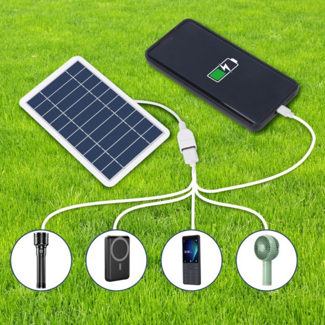 태양광 패널 5V 2W 출력 USB 야외 휴대용 태양광 시스템 휴대폰 충전기, 2W 5V, 1