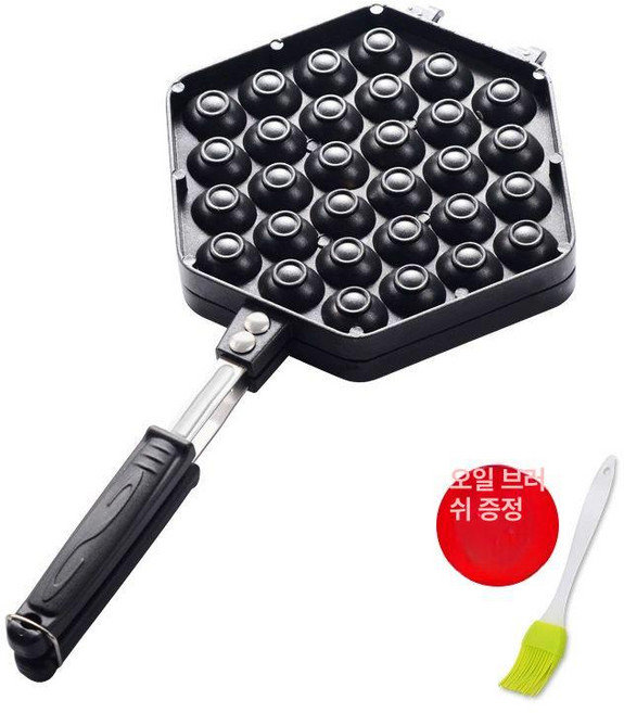 파인라이프 홍콩와플팬 가정용 후라이팬, 팬+ 브러시, 1개, 1cm