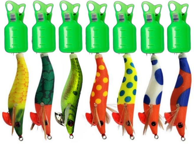 Fish-Fly 케이무라 한치에기 수평 갑오징어 에기 7종 세트, 1세트