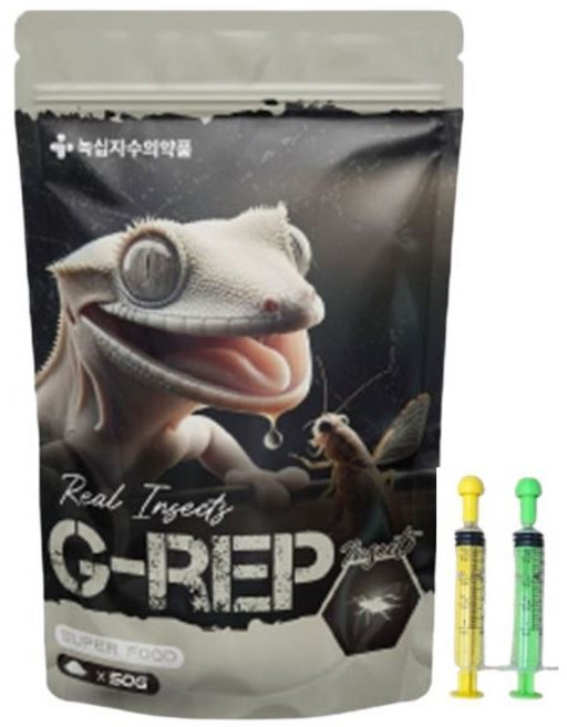 지렙 슈퍼푸드 인섹트 주사기포함 G-rep 게코 크레 비어디 파충류 사료 밥 먹이, 1개, 50g