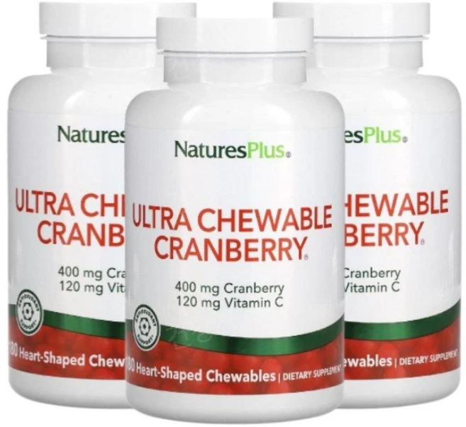 네이쳐스플러스 울트라 츄어블 크랜베리 비타민 C 함유 크랜베리/딸기 맛 180 러브-베리즈, 180정, 3개 - 쿠팡