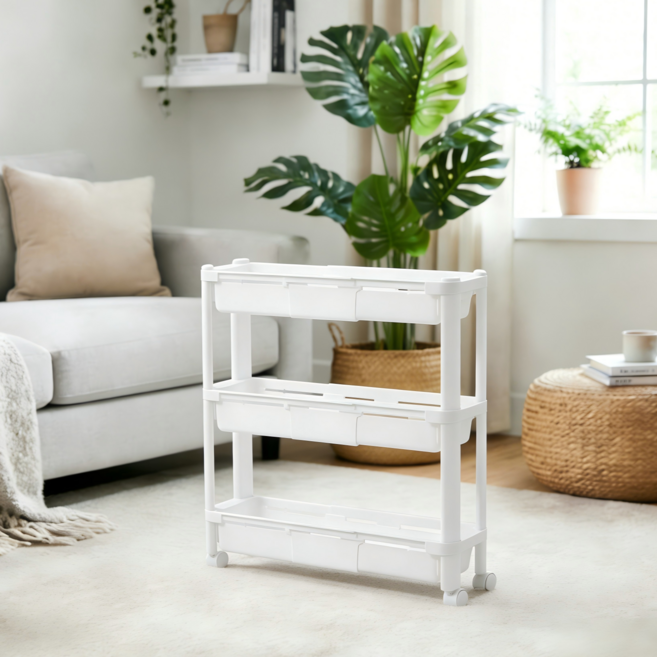 틈새장 이케아 틈새 다용도 이동식 트롤리, 하얀색