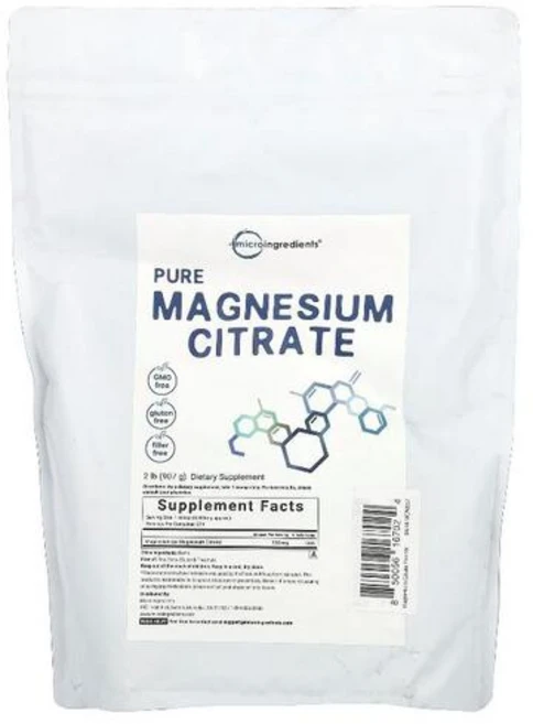 Micro Ingredients 순수 마그네슘시트레이트 907g(2lb), 907g, 1개 - 쿠팡
