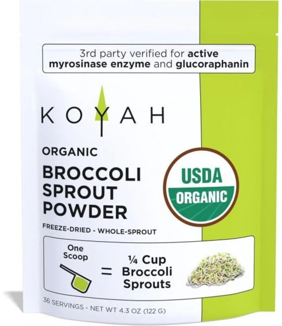 브로콜리새싹 코야 유기농 미국산 브로콜리 새싹 파우더 1스쿱 1/4컵 36회분 동결 활성 마이로시네이제 글루, 코야 유기농 미국산 브로콜리 새싹 파우더 1스쿱 1/4 - 쿠팡