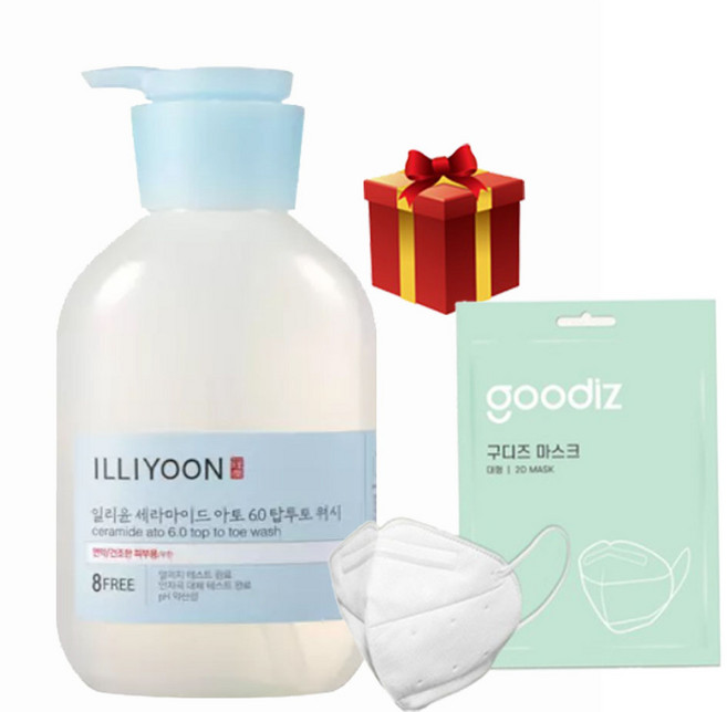 [일리윤 기획세트] 세라마이드 아토 탑투토워시 500ml + 증정(랜덤) (+구디즈마스크-대형/화이트 증정), 1세트