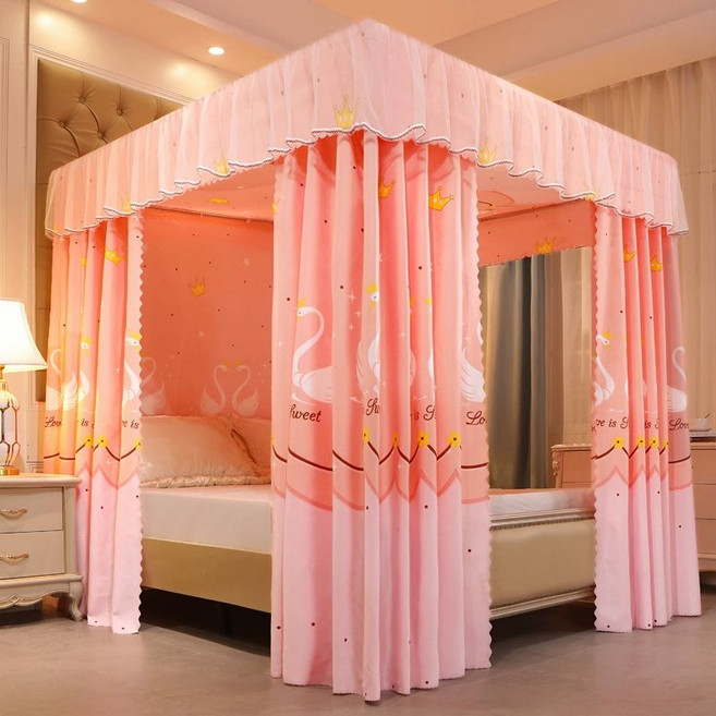 사각 난방텐트 방한텐트 암막 수면 텐트 침대 보온 그린