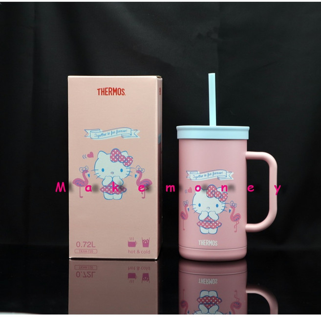 THERMOS 膳魔師 TKHA-720 Hello Kitty夏日貝殼篇 不銹鋼真空吸管杯 720ml, 1個