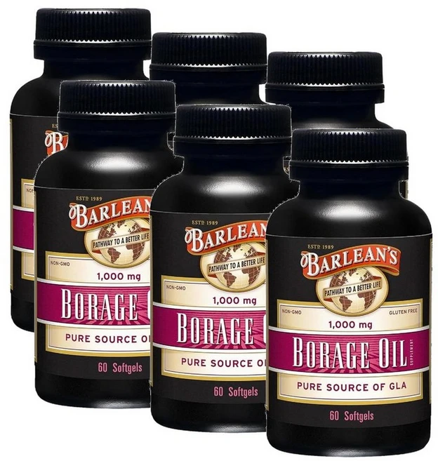 발린스 보리지 오일 소프트젤 소프트젤 Barleans Borage Oil, 6개, 60정 - 쿠팡