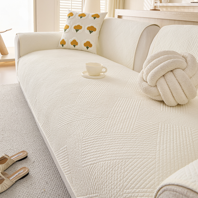 SOFMEA 순면 워싱 쇼파패드 미끄럼방지 부드러 북유럽 모던 솔리드 스트라이프