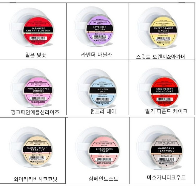 배스앤바디웍스 bathandbodyworks 차량용 향수 리필 향, 딸기파운드케이크, 1개