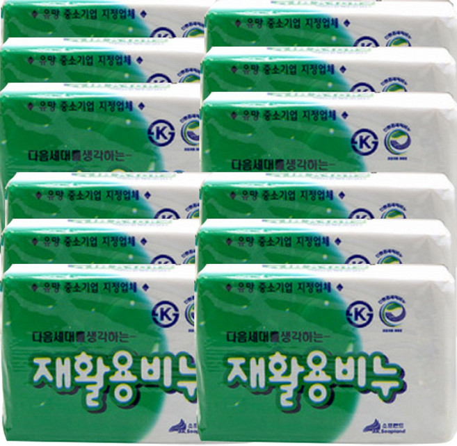 SM소프랜드 재활용비누, 240g, 12개
