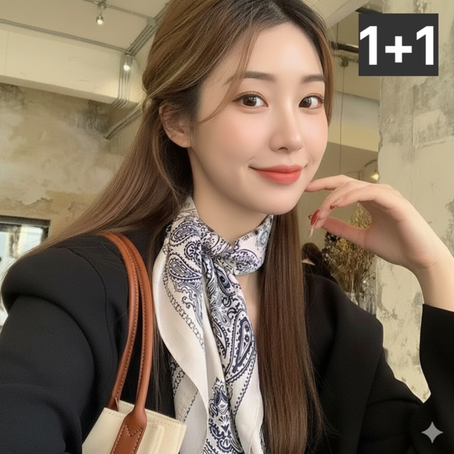 다예코 모던 페이즐리 실키 두건 스카프