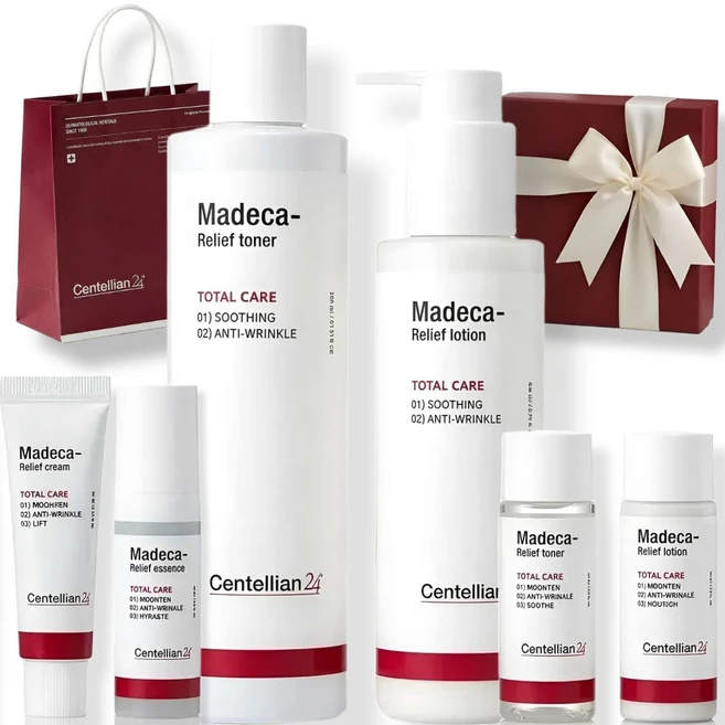 센텔리안24 마데카 릴리프 토너 로션 스킨케어 6종세트 선물포장, 1세트 - 쿠팡