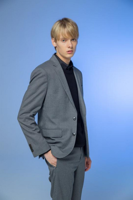 TNGT 남성용 마이크로 체크 투버튼 자켓 TGJA0D142N1