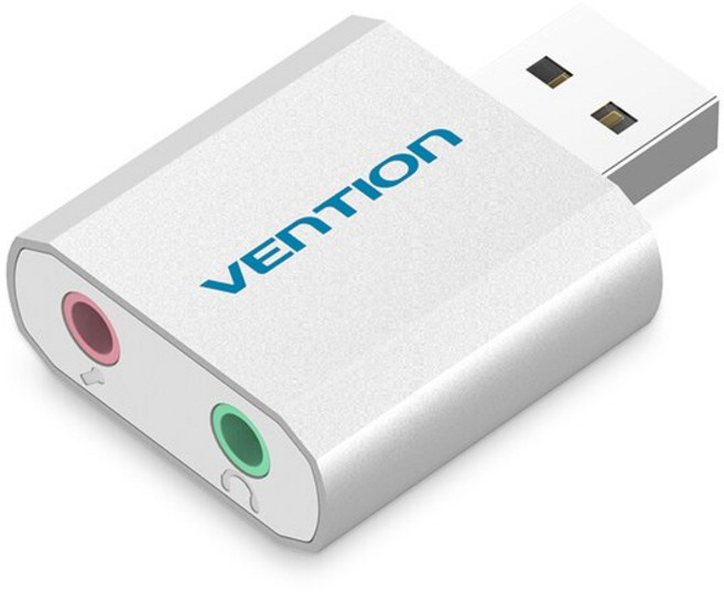 컴퓨터PC Vention-USB 사운드 카드 USB 인터페이스 외장형 3.5mm 마이크 어댑터 노트북 및 PS4 용 헤드셋, [01] SILVER
