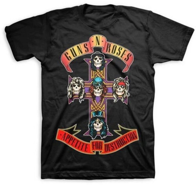 Guns N' Roses (건즈 앤 로지스) - Appetite For Destruction Jumbo Logo : Black XL T-SHIRT (블랙 엑스트라 라지 티셔츠)