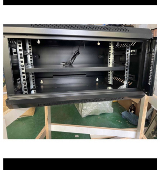 19吋 壁掛式網路機櫃 監控機櫃 資訊櫃 弱電箱, 6U➕12cm風扇