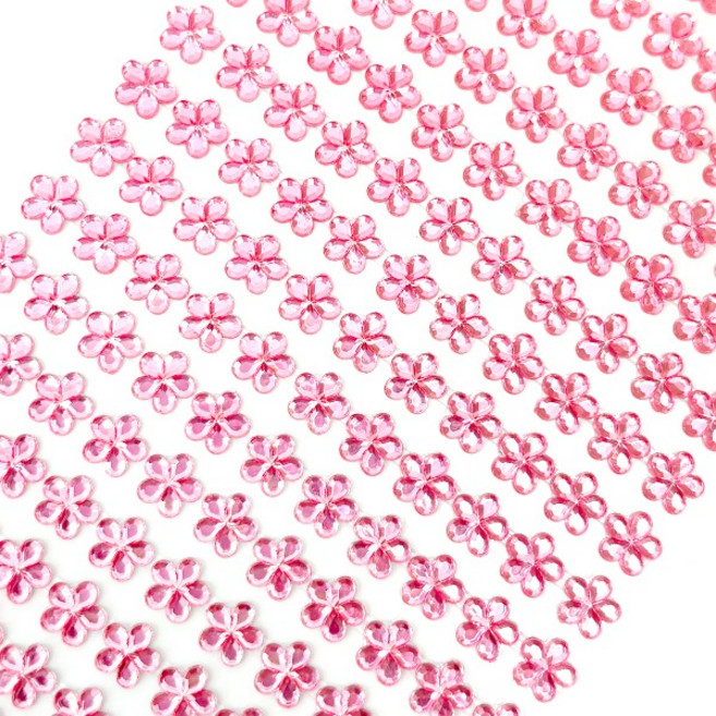 핑크 분홍 꽃모양 비즈 큐빅 스티커 47번