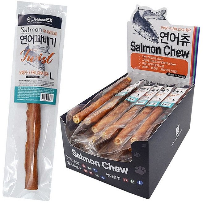 연어꽈배기L 1BOX(15개입), 연어맛, 24g, 15개