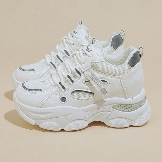 JLVJ 여성 발편한 통굽 스니커즈 운동화 키높이운동화 여성운동화