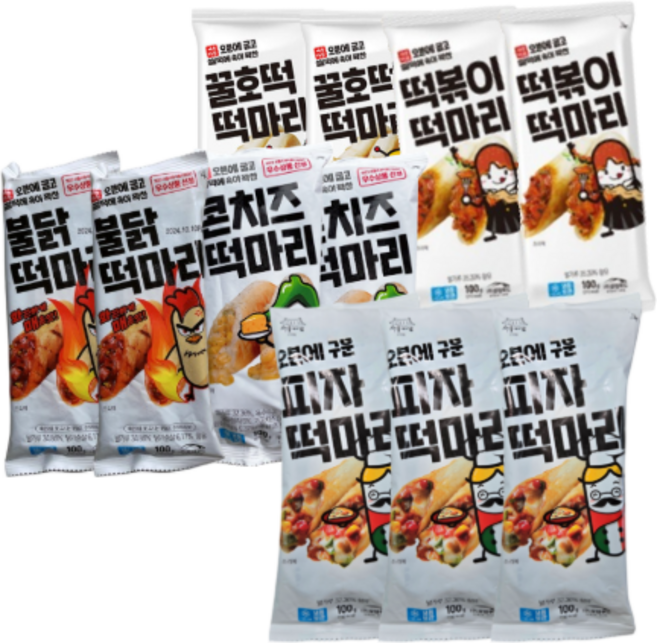 로뎀푸드 서울마님 떡마리SET (피자3+불닭2+콘치즈2+꿀호떡2+떡볶이2) [MA001], 11개, 100g
