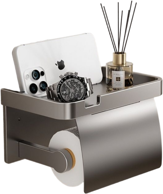 라이프툴스 무타공 고급 덮개 휴지걸이, 1개, 리얼그레이