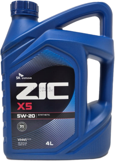 가솔린엔진오일 SK지크 ZIC X5 5W-20 4L 가솔린, SK 지크 X5 5W-20_4L, 1개