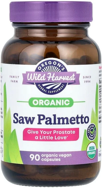 Oregon's Wild Harvest 유기농 쏘팔메토 베지 캡슐 90정(캡슐 1정당 585mg) Harvest (오리건스 와일드 하베스트), 1개, 90정 - 쿠팡