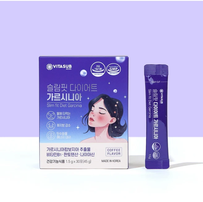 [VITASUB] 비타써브 슬림핏 다이어트 가르시니아 1.5 g x 30포, 1개 - 쿠팡