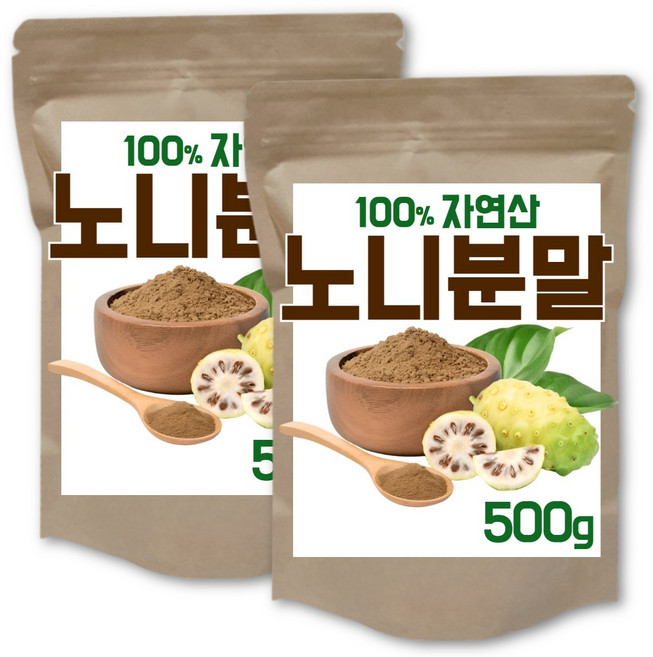 The큰나무 100% 자연산(야생) 노니 분말 노니 가루, 500g, 2개