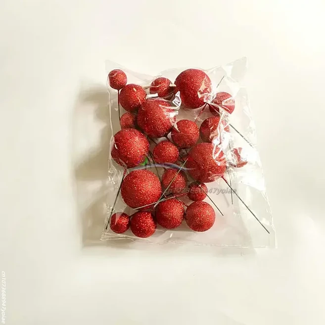 20PCS 케이크 토퍼 공 세트 구체 DIY 생일 장식 파티 축하 결혼식 반짝이 2cm 4cm, 13 S RD