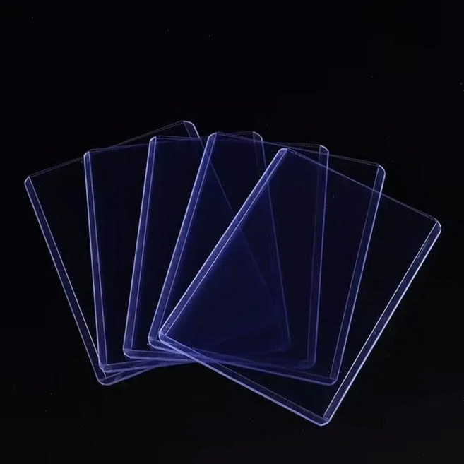 카드 보호 슬리브 투명 하드 플라스틱 35PT 카드용 야구 스포츠 홀더, 5 Blue