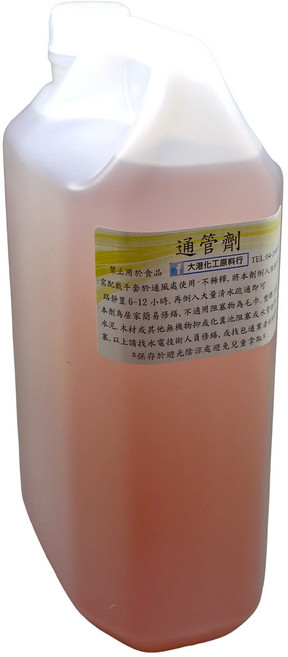 大港化工原料行 : 通管劑 - 馬桶 水管疏通 通樂 毛髮 菜渣 管路疏通 通水管, 1個, 4L