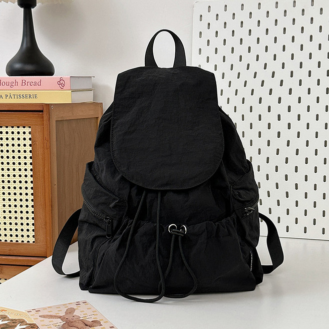 BOLEIBIO 여성백팩 나일론 가벼운 백팩 스트링 텀블러 보부상 백팩 방수 가방 캐릭터 피우치증정