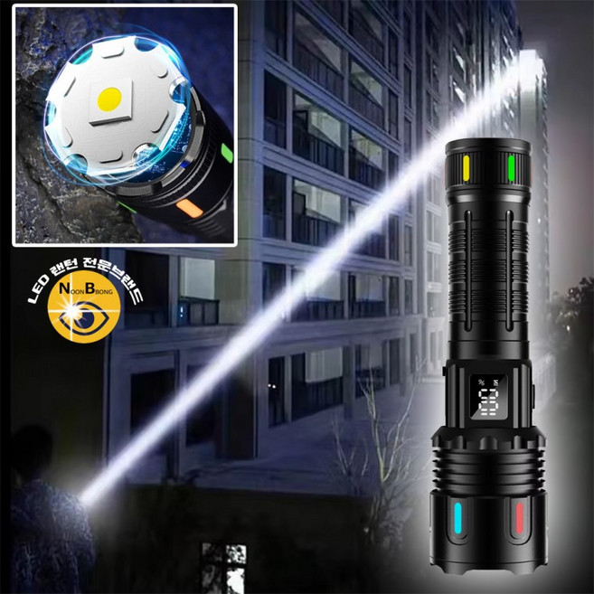 WhiteLaser칩 LED 충전식 멀티 야외 서치 줌 라이트 랜턴 손전등 DJD57 후레쉬, 1개, 상세페이지 참조