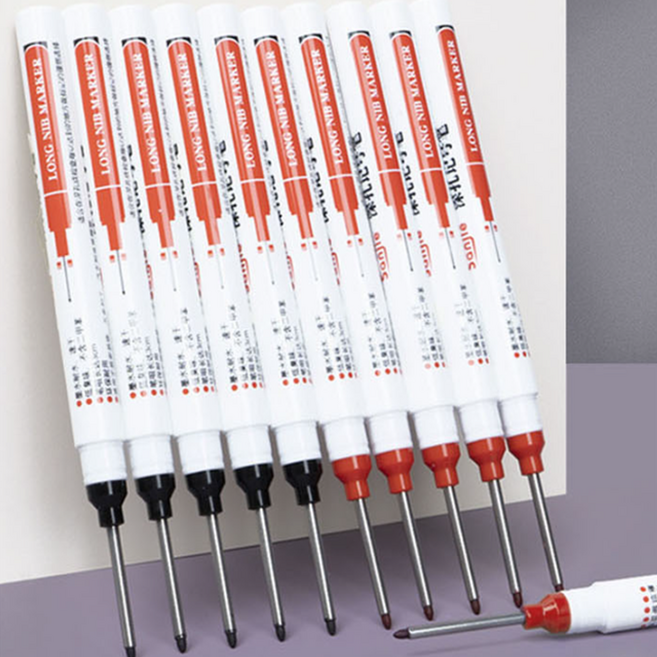 목공 마커펜 목재 철재 마킹 작업용 유성펜 블랙, 레드