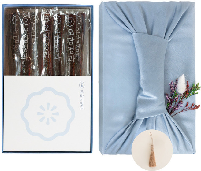 도라지정과 한과 선물세트(고급보자기+노리개포함) 오담정과 상견례 답례품 부모님선물, 500g, 1박스