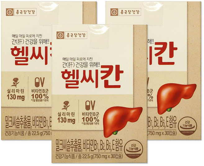 종근당건강 헬씨칸, 30정, 3개