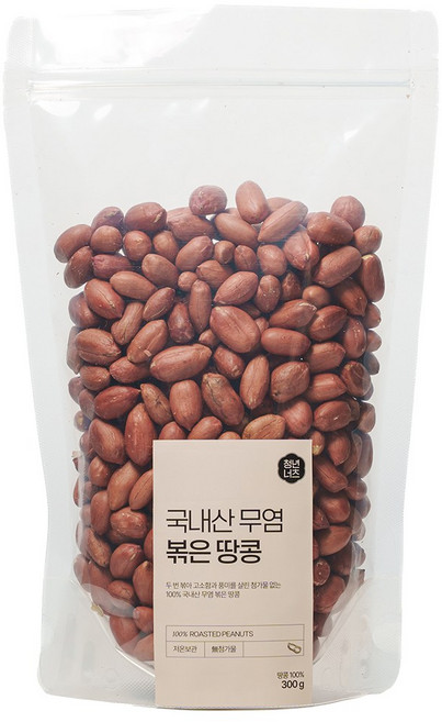 청년너츠 국내산 무염 볶은 땅콩, 1개, 300g