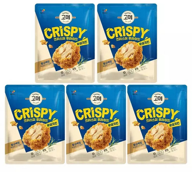 [CJ]고메 크리스피후라이드 순살치킨 350g x5봉, 5개