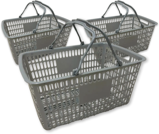 나코 플라스틱 쇼핑바구니 마트 다용도 목욕 왕대, 3개, 왕대(회색)