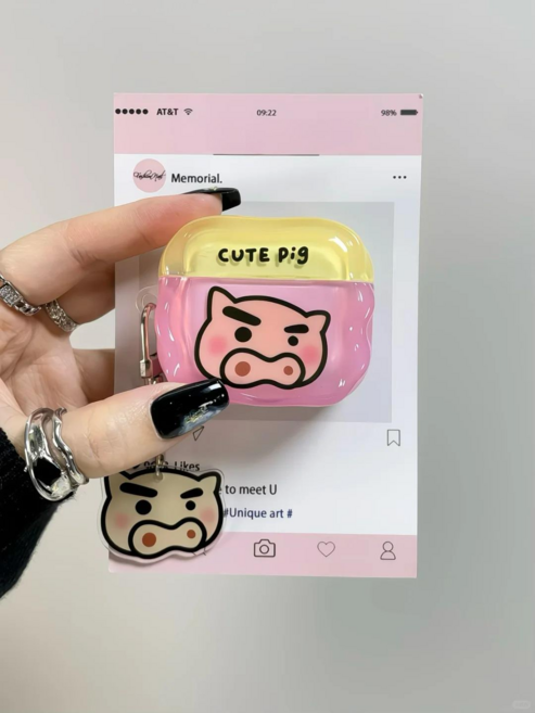 픽토리 에어팟 짱구 흰둥이 부리부리대마왕 4세대 프로 프로2 pro2 pro3케이스, Airpods 4, 02.핑크왕