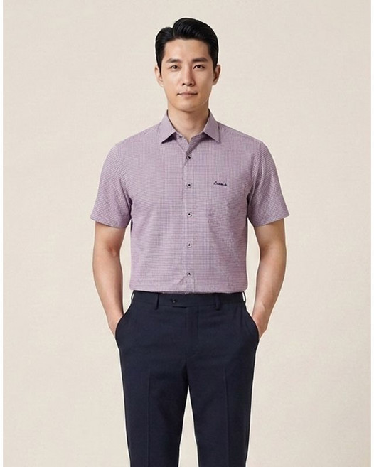 인디안 미니멀 체크 반팔셔츠 MITNS3M2411