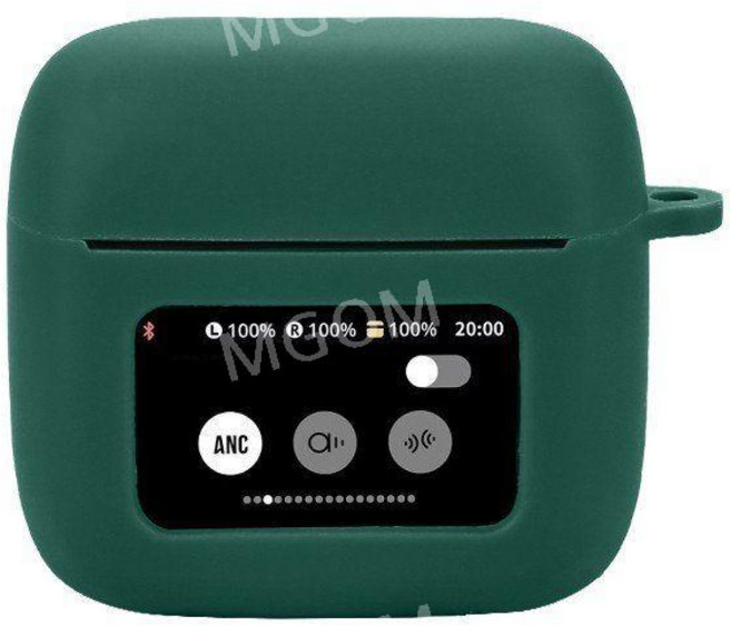 JBL Tour Pro3 투명 케이스 호환 실리콘 보호 소프트 커버 무선 이어폰, 그린케이스+보호필름