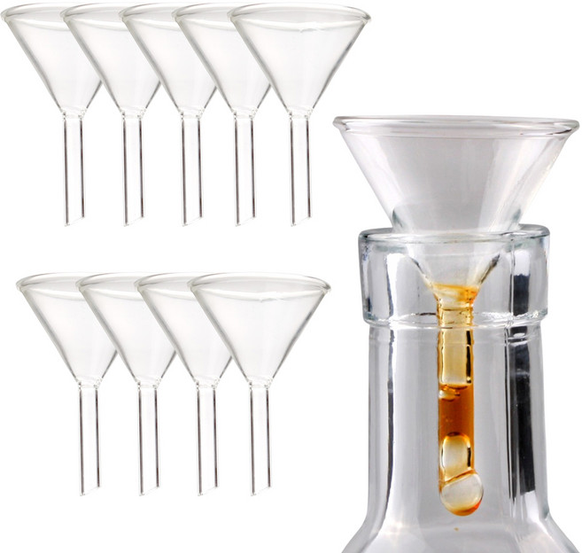 소분용 유리깔때기 소형 10개입 세트 여과장치 과학실험 액체 소분용, 10개, 투명