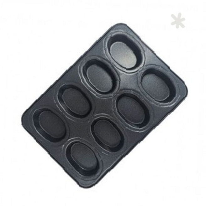 타원 모양 미니 빵 머핀 마들렌 구움 틀 여덟칸 논스틱 코팅 오븐 베이킹 팬, 1개